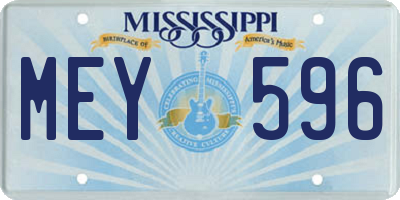 MS license plate MEY596