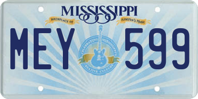 MS license plate MEY599