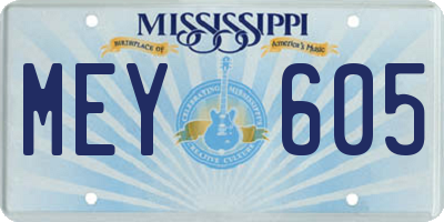 MS license plate MEY605