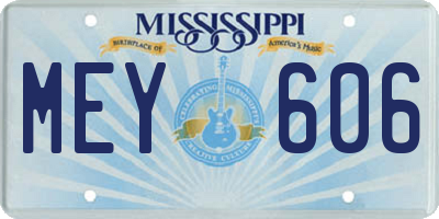 MS license plate MEY606