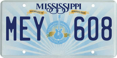 MS license plate MEY608