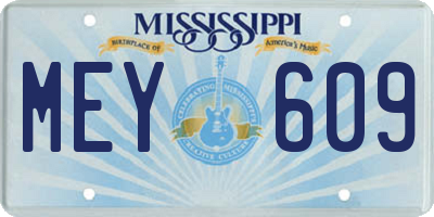 MS license plate MEY609