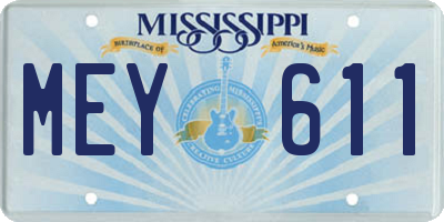MS license plate MEY611