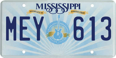 MS license plate MEY613