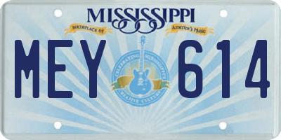 MS license plate MEY614
