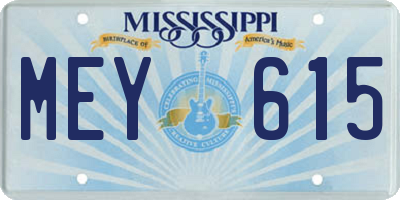 MS license plate MEY615