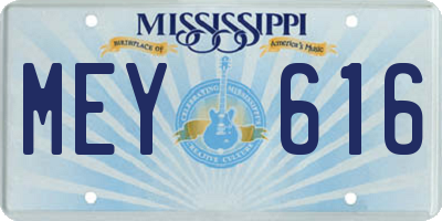MS license plate MEY616