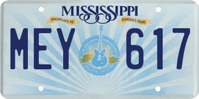 MS license plate MEY617
