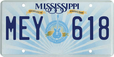 MS license plate MEY618