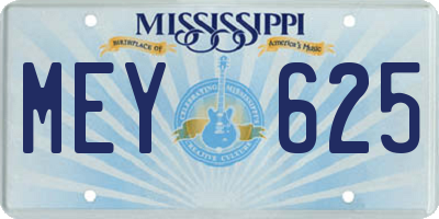 MS license plate MEY625
