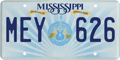 MS license plate MEY626