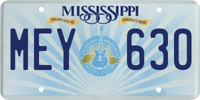 MS license plate MEY630