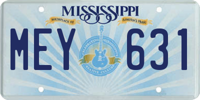 MS license plate MEY631