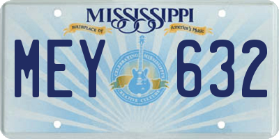 MS license plate MEY632