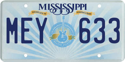 MS license plate MEY633