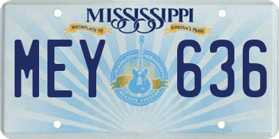 MS license plate MEY636
