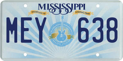MS license plate MEY638
