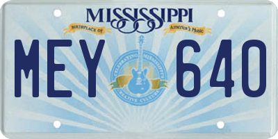 MS license plate MEY640