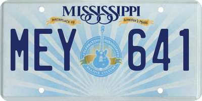 MS license plate MEY641