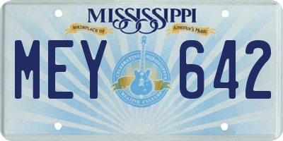 MS license plate MEY642