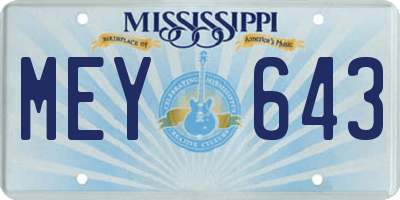 MS license plate MEY643