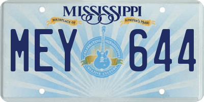 MS license plate MEY644