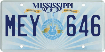 MS license plate MEY646