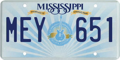 MS license plate MEY651