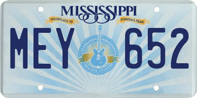 MS license plate MEY652