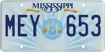 MS license plate MEY653
