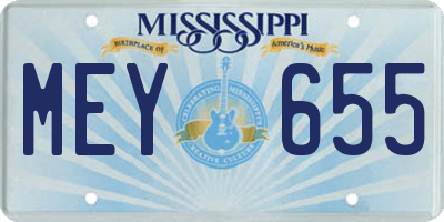 MS license plate MEY655