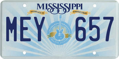 MS license plate MEY657