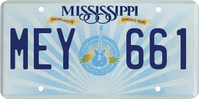 MS license plate MEY661