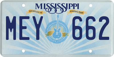 MS license plate MEY662