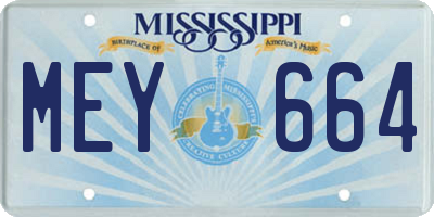 MS license plate MEY664