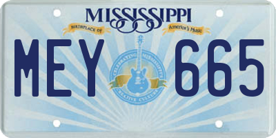 MS license plate MEY665