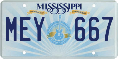 MS license plate MEY667