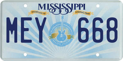 MS license plate MEY668