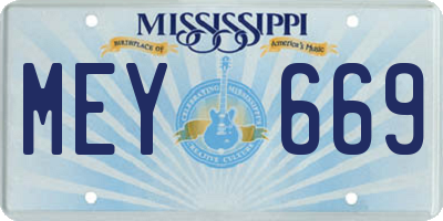 MS license plate MEY669