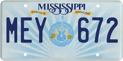MS license plate MEY672