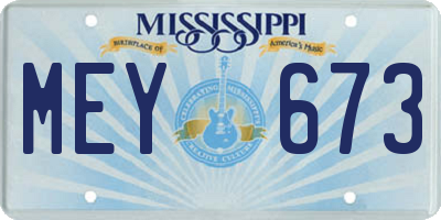 MS license plate MEY673