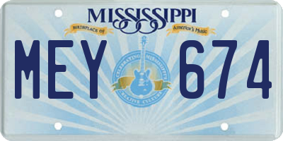 MS license plate MEY674