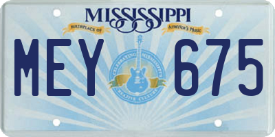 MS license plate MEY675