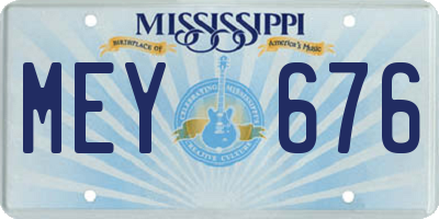 MS license plate MEY676