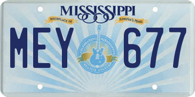 MS license plate MEY677