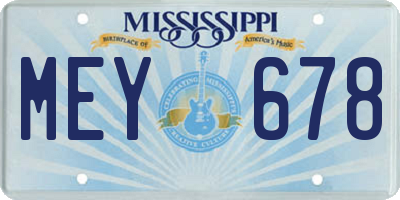 MS license plate MEY678