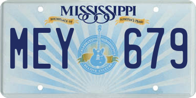 MS license plate MEY679