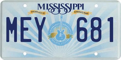 MS license plate MEY681