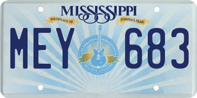MS license plate MEY683