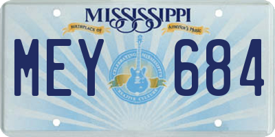 MS license plate MEY684